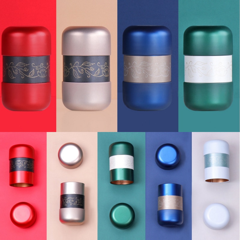 Cajas de lata para almacenar latas selladas redondas, caja de té de hierro para café, Caddy, contenedor de hojalata para , decoración del hogar