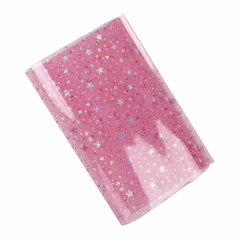 Jojo Bows 22*30Cm Transparante Pvc Synthetisch Leer Stof Gedrukt Dot Blingbling Ster Blad Voor Diy Hoofddeksels Haar bows Materiaal: 02
