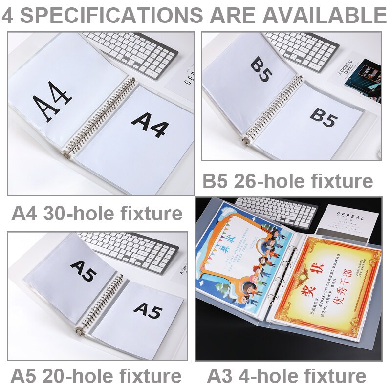 Loose Leaf Folder A3/A4/B5/A5 Transparent Detachable Folder Inner Core Document Bag Picture Storage Collection Book