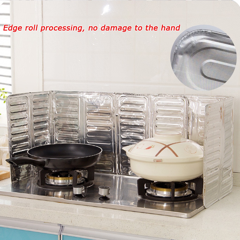 Anti Splatter Shield Guard Oil Divider Splash Proof Tool Kitchen Frying Pan Oil Splash Screen Cover Gas Stove Plate Foldable
