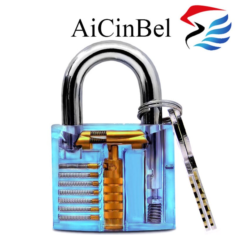 Locksmith Tool Transparent Visible Plunge Practice Padlock Lock with Broken Key Delete Hook Lock Extract Settings