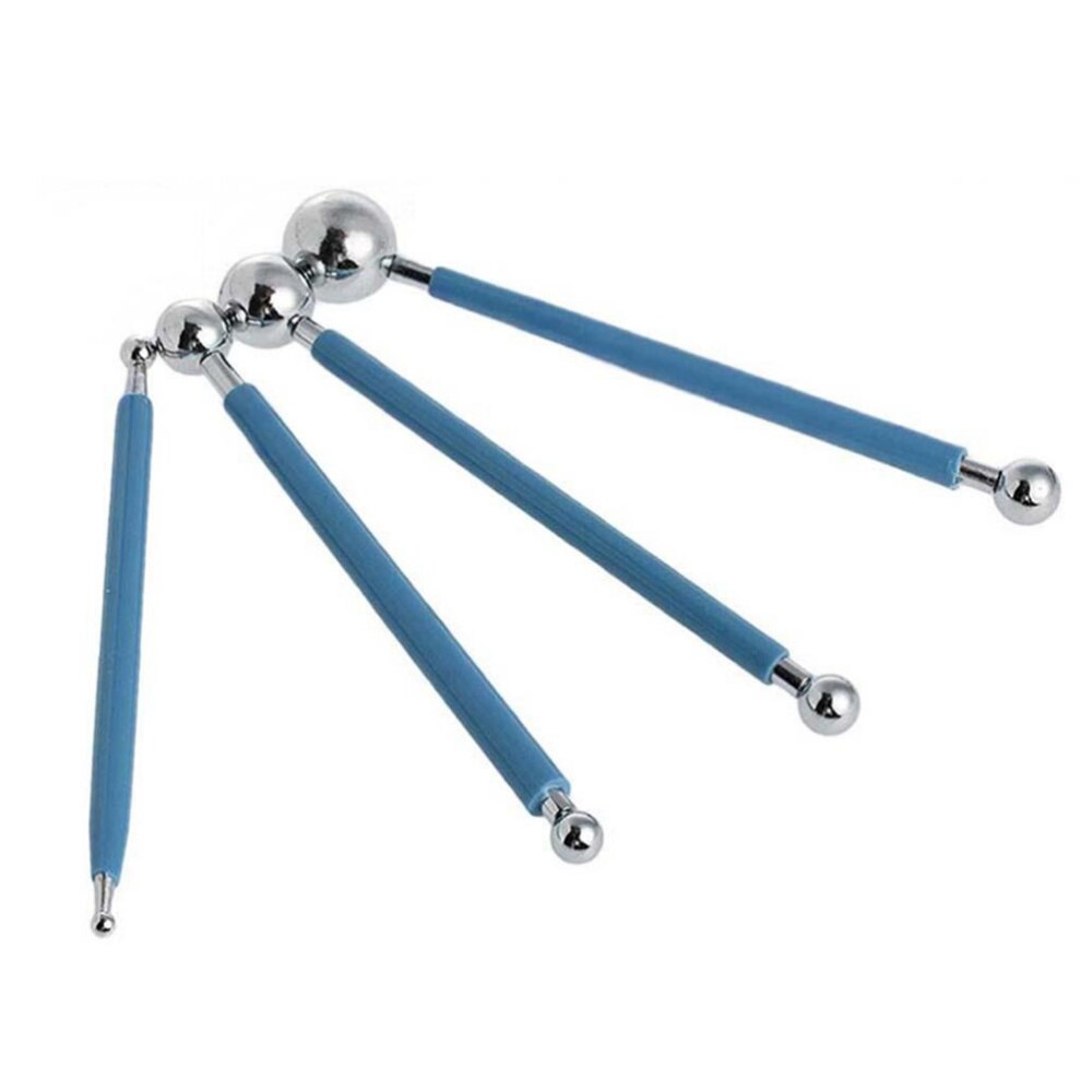 4pcs Metal Ball Fondant Cake Decorating Sugarcraft Gumpaste Flower Modelling Mold DIY Tools
