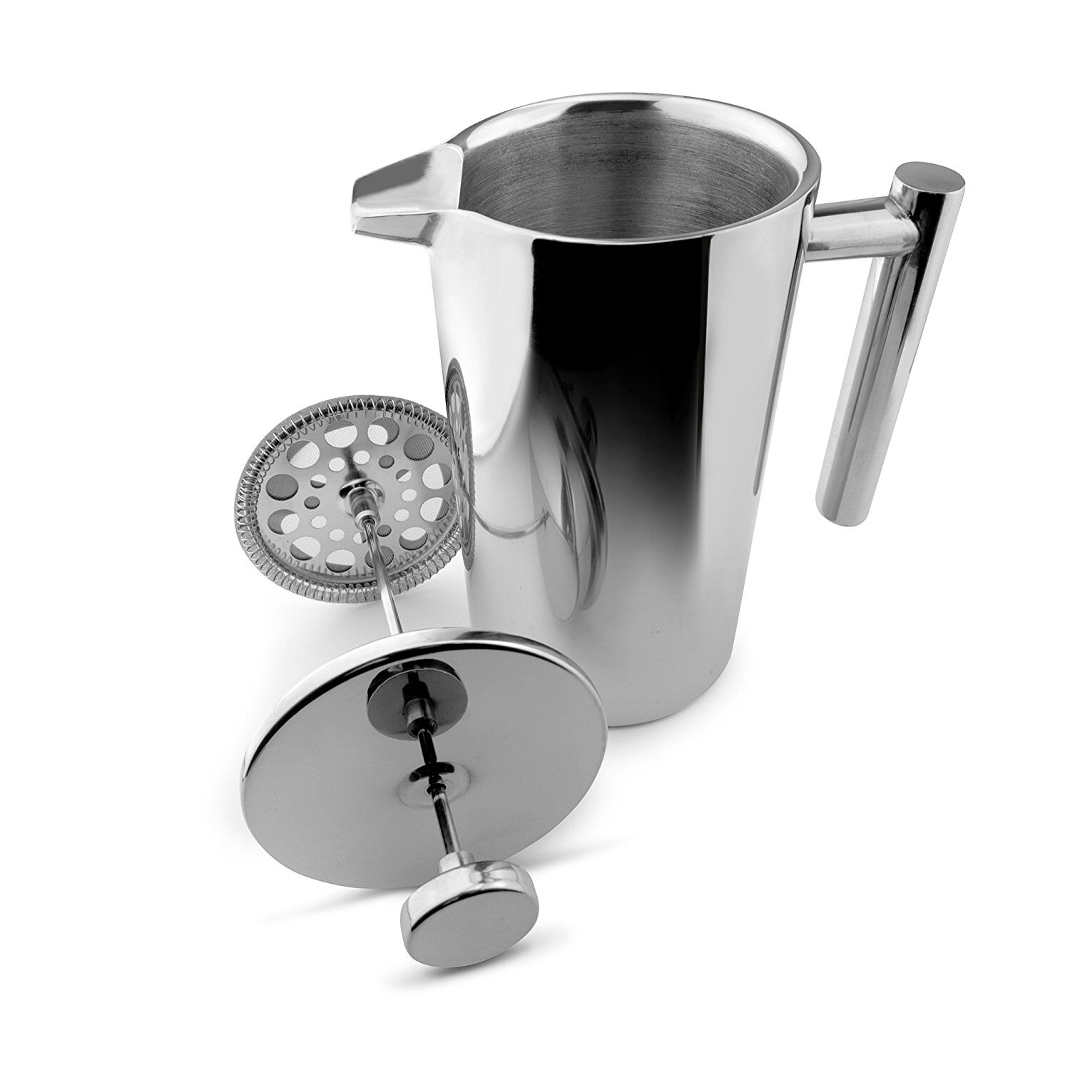 Cafetera con espejo de doble pared y cara recta, máquina de café con 3 tazas, 350ml/800ml/1000ml, Manual