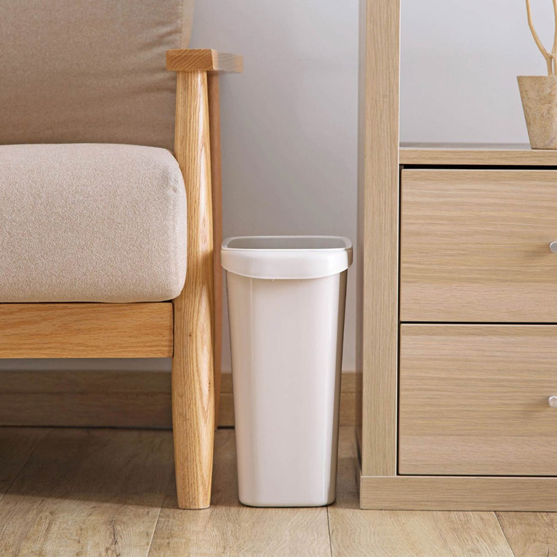 Narrow Trash Can Kitchen Bathroom Trash Bin Garbage Cans Dustbin Plastic Waste Bins Paper Basket Bedside Garbage Bucket