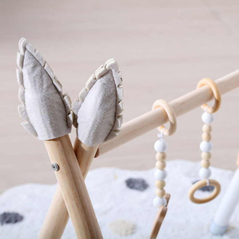 Juego de gimnasio de estilo nórdico para bebé, juguete sensorial con anilla, marco de madera, estante de ropa para habitación infantil, , decoración para habitación infantil, 1 Juego