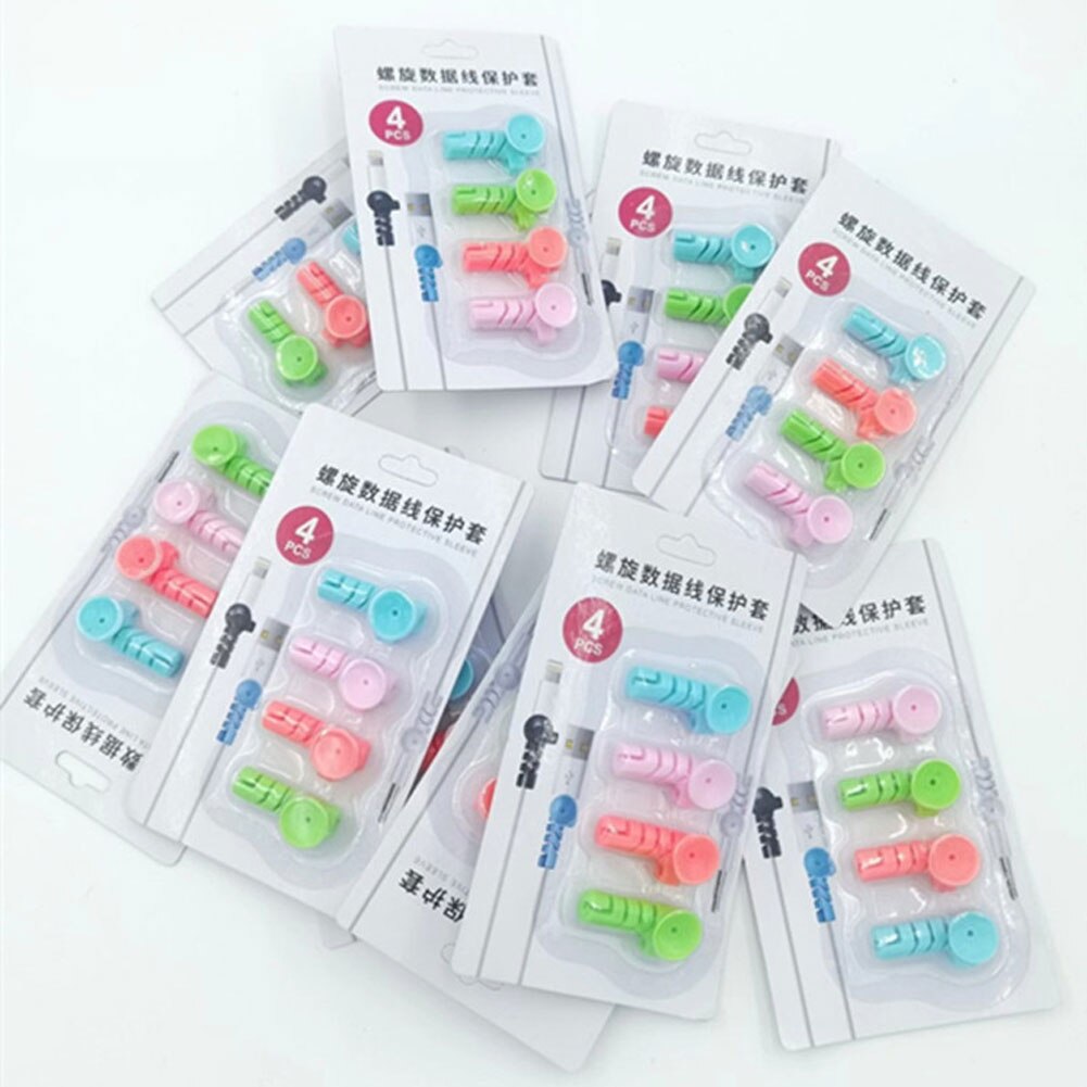 4Pcs Protector Phone Data Line Sleeve Earphone Protection Wire Breakage Cord Cover Prevents Charger Cable Saver Sponge Organizer