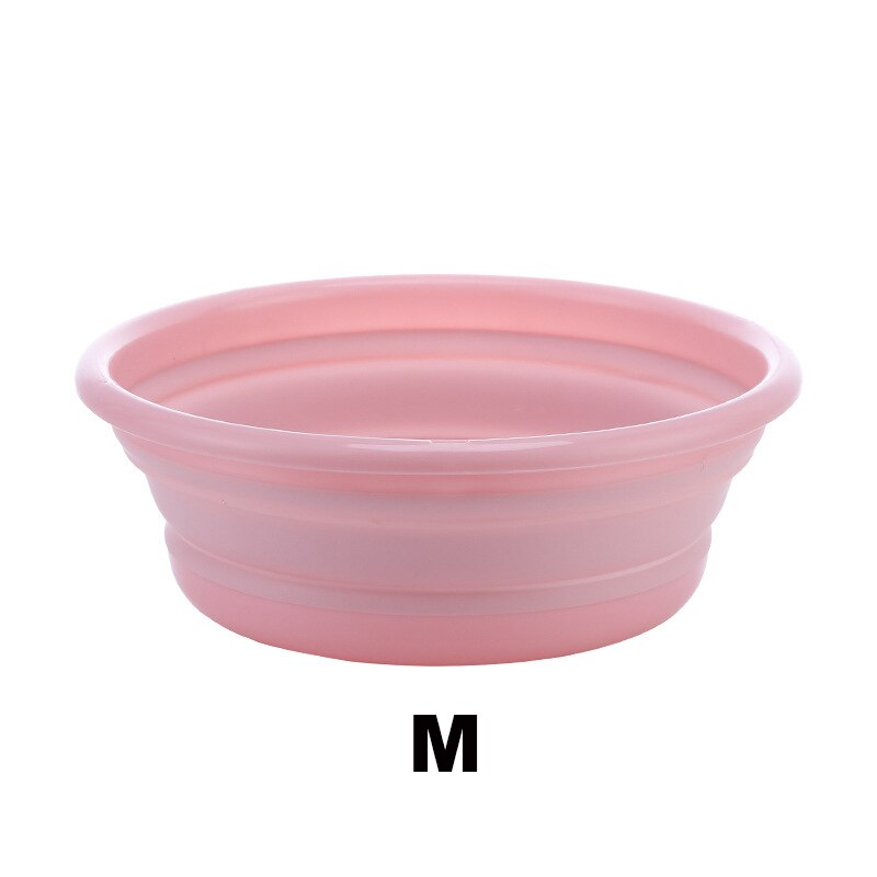 Folding Basin Kitchen Small Items Camping Supplies Housewares Household Cleaning Foldable Laundry Tub Bowl for Washing Durables: Pink-M