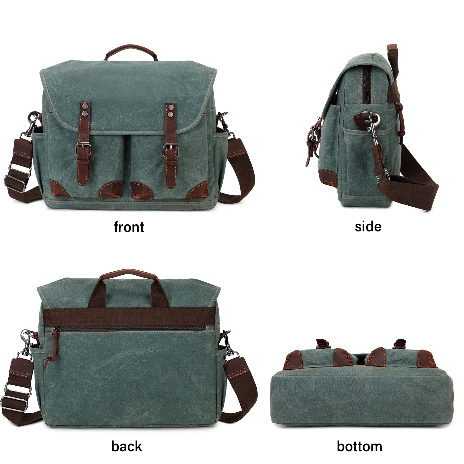 Men's Laptop Messenger Bag, 17 Inch Laptop Backpack Vintage Leather Slung Bag