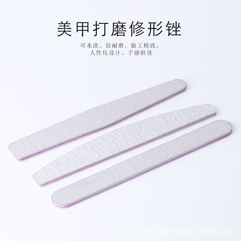 Limas cuadradas profesionales para uñas, 1 Uds., papel de arena de media luna 100/180, bloques de pulido de uñas, herramientas para el cuidado de la manicura y pulido