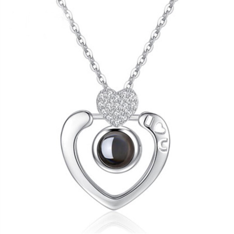 Kone hjerte jeg sprog valentines romantisk du leverer siger forlovelse kærlighed jubilæum projektion kæreste: Sølv diamant