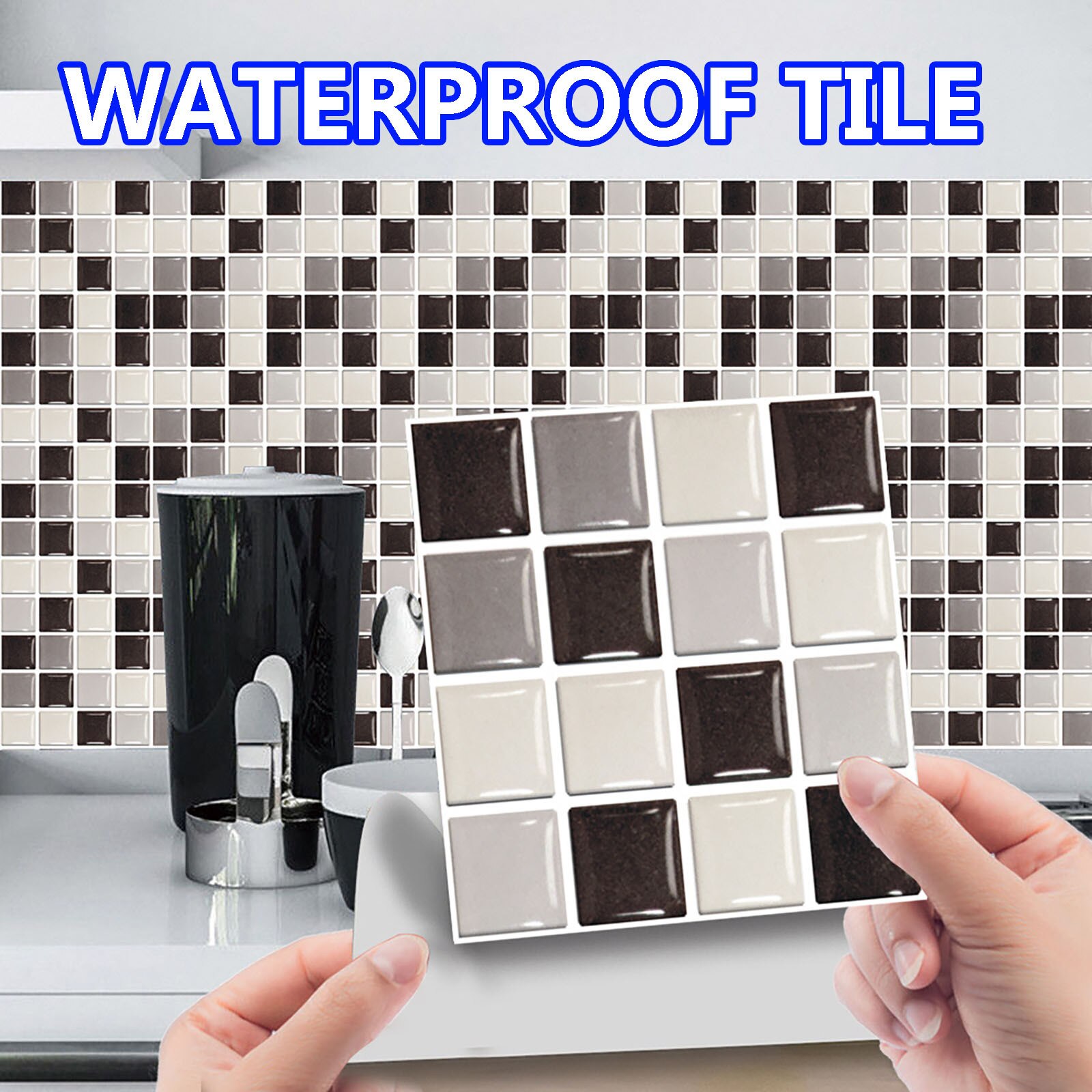 10pc 3D Crystal Tile Stickers DIY Waterproof Self-Adhesive Wall Stickers merry Christmas Decoration For Home