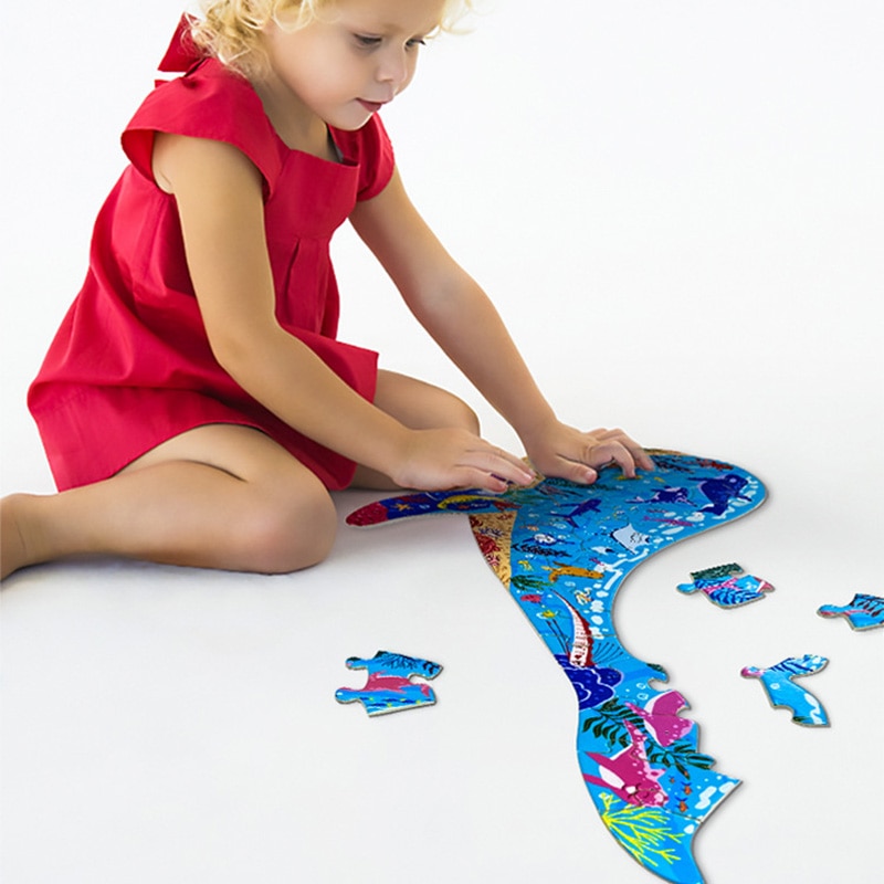 Forme animale Puzzles pour adultes baleine pingouin Triceratops Panda éléphant Lion Puzzle jouets éducatifs pour enfants plancher Puzzle