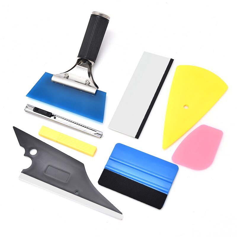 Película de vinilo 8 en 1, espátula para colocación de polarizado, aplicador de raspador, accesorios para coche, Kit de herramienta de tinte de ventana automático para coche