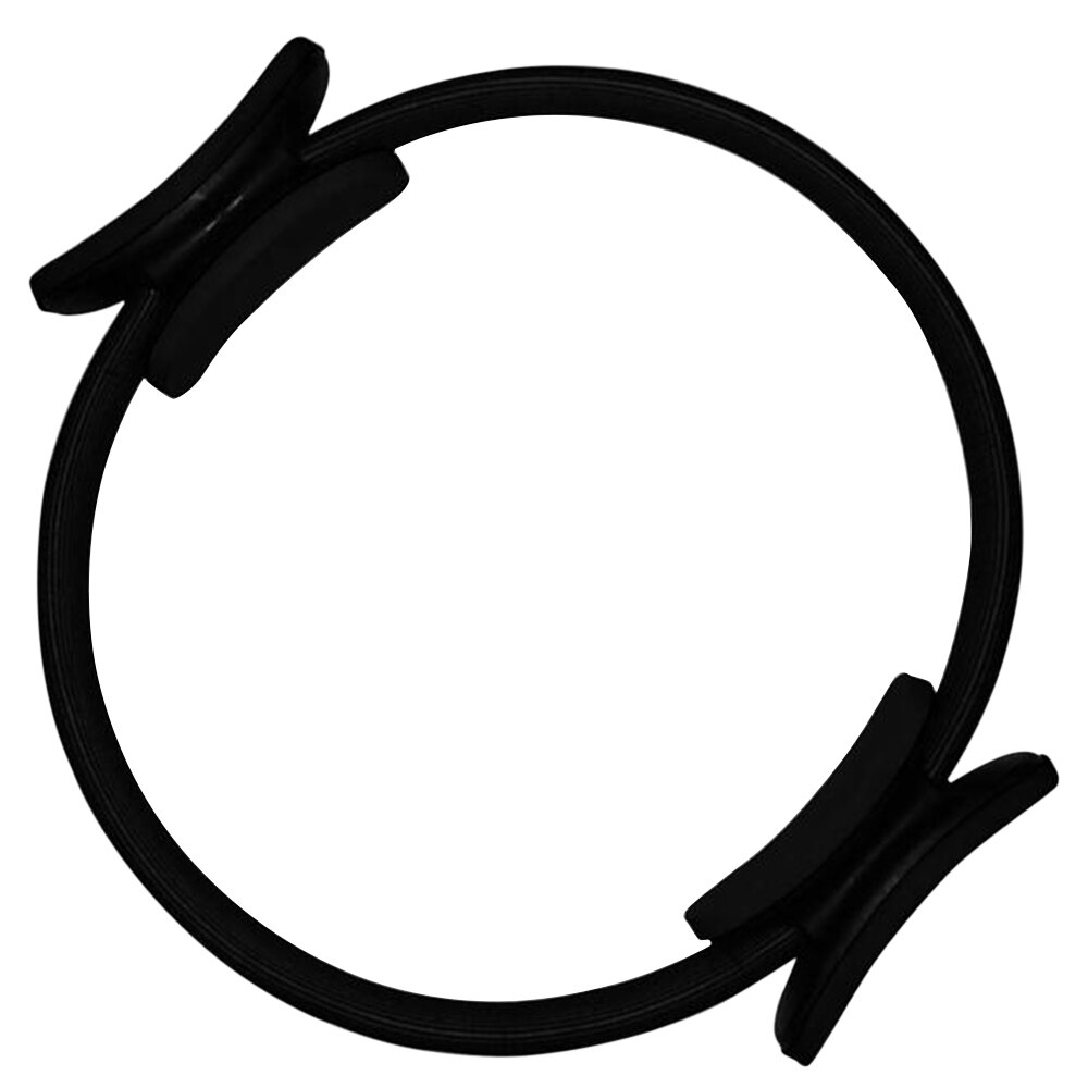 Dual Grip Yoga Pilates Ring Yoga Circle Muscles Bodybuilding Exercise Indoor Pilates Ring Fitness Tool: Black