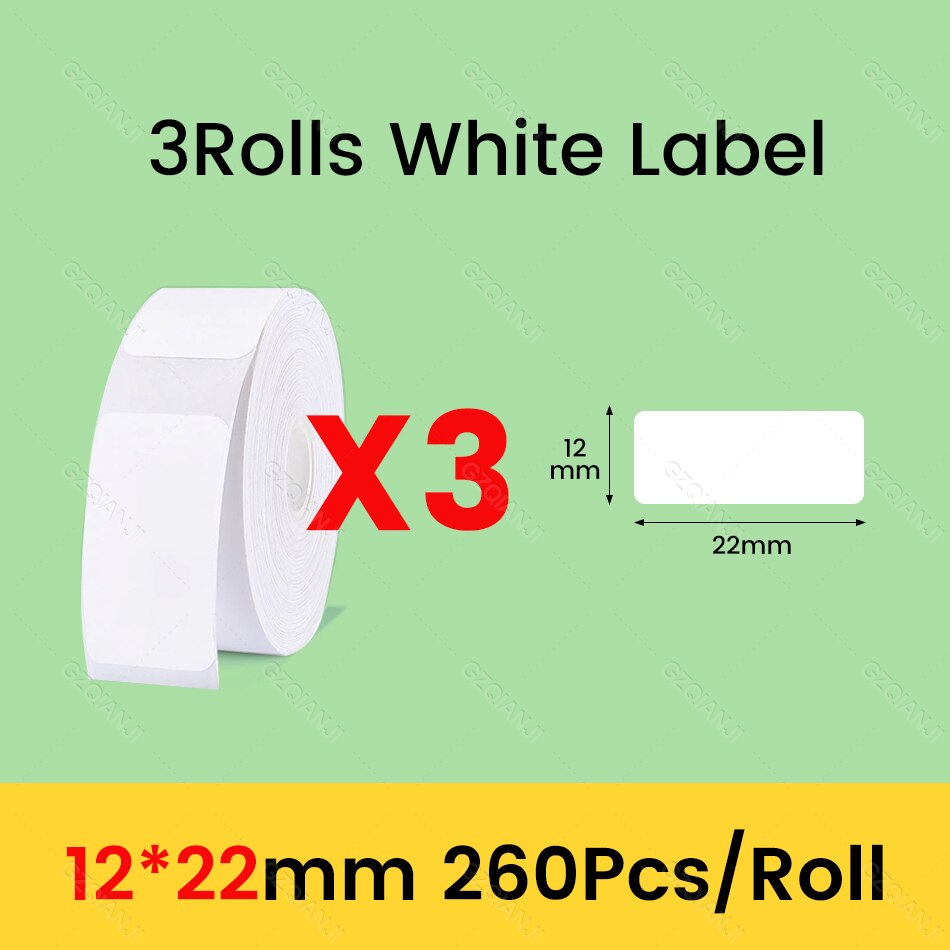 Niimbot D11 D101 D110 Offical Label Sticker Paper Rolls Various sizes of White Color Label Papers 3 5 10 Rolls for Printer USE: WHITE