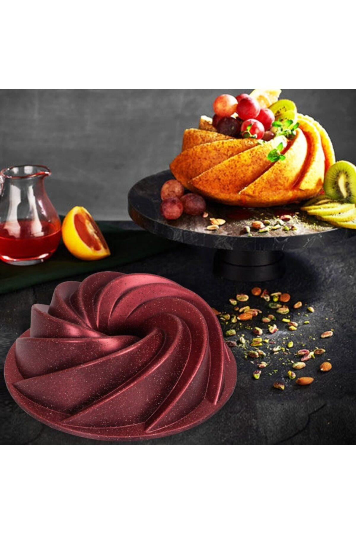 Polo Chef granit vent Rose gâteau moule Rose couleur rüzgargülürose02