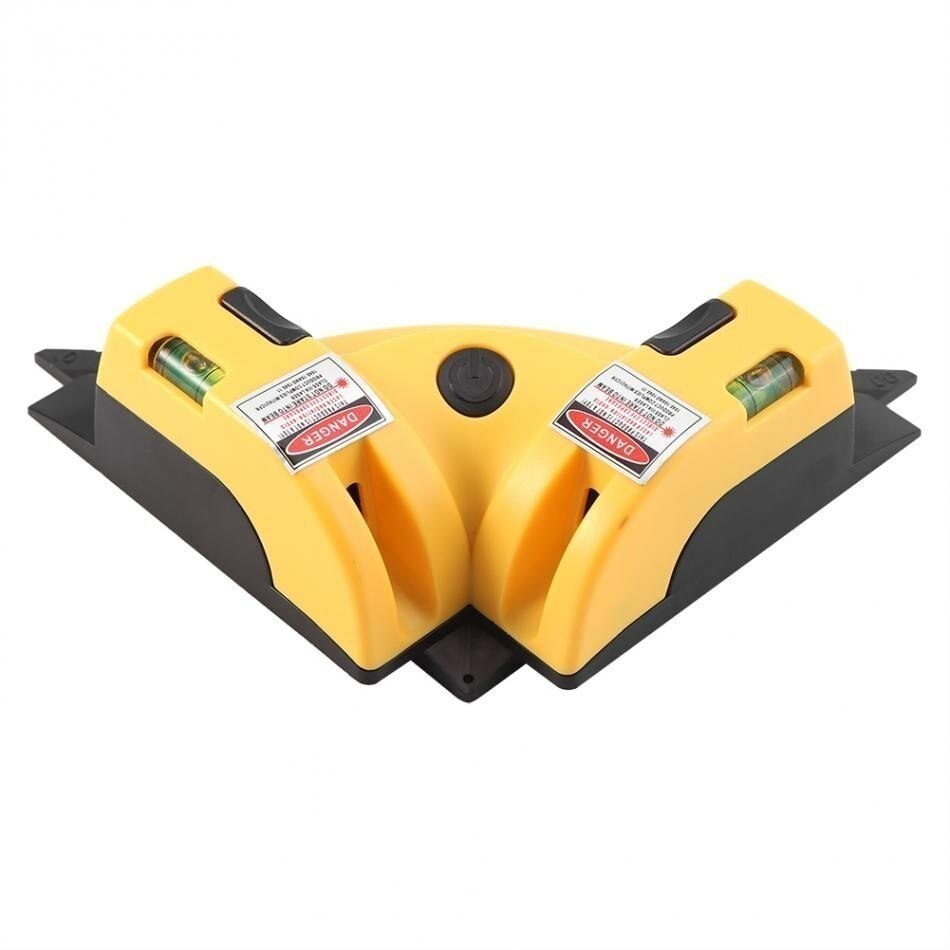 LAMEZIA 90 Degree Mini 2 Lines Niveau Lasers Level Measurement Tool Leveler Construction Electronic Lazer Measuring Instrument: Yellow