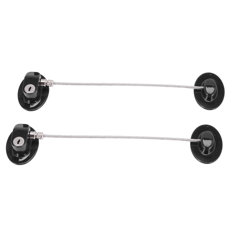 2 Pieces Refrigerator Door Lock Strong Adhesive Freezer Door Lock File Drawer Lock Child Safety Cupboard Lock with Key