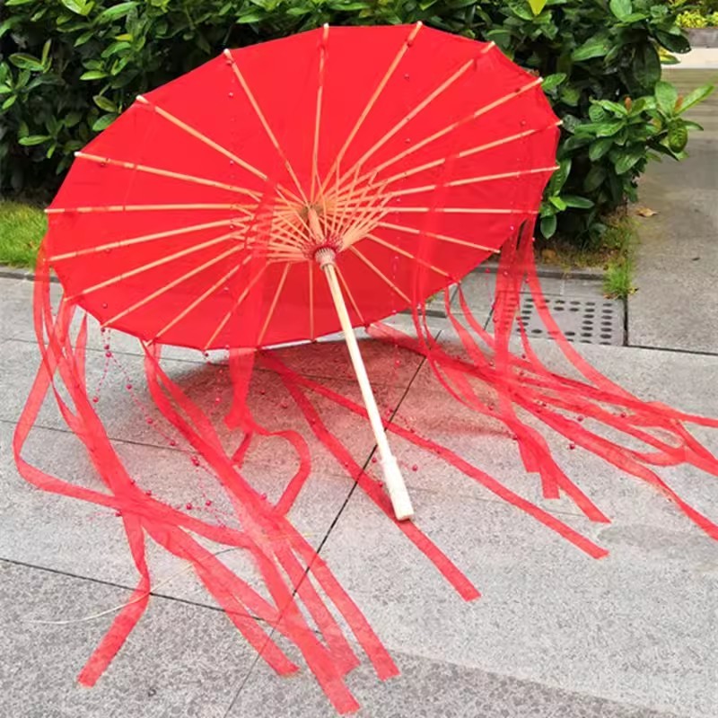 Paraguas de papel de aceite antiguo con flor roja de 82cm, Paraguas Cheongsam de boda china a prueba de lluvia, Guarda Chuva Şemsiye, Sombrilla japonesa: Chocolate