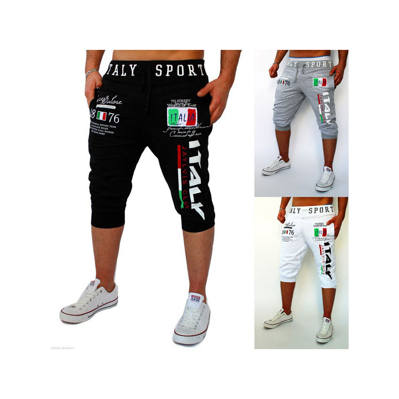 Mäns casual shorts italiensk flagga tryck stor storlek