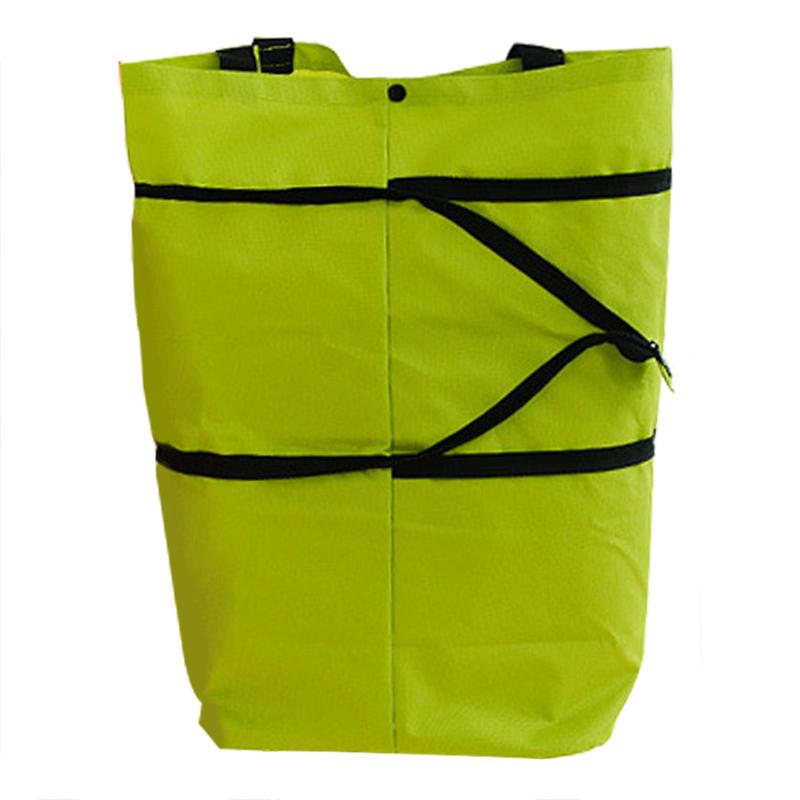 Vrouwen Oxford Herbruikbare Opvouwbare Boodschappentas Winkelwagen Met Wielen Tas Kleine Pull Winkelwagen Vrouwen Shopping Organizer Sleepboot Pakket: Green without Wheel