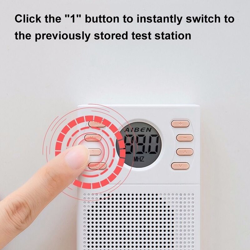 Mini fm radio 50-108 mhz stereo radiohøjttaler med led display blød antenne understøtter slukning af hukommelse 2 strømforsyningstilstande