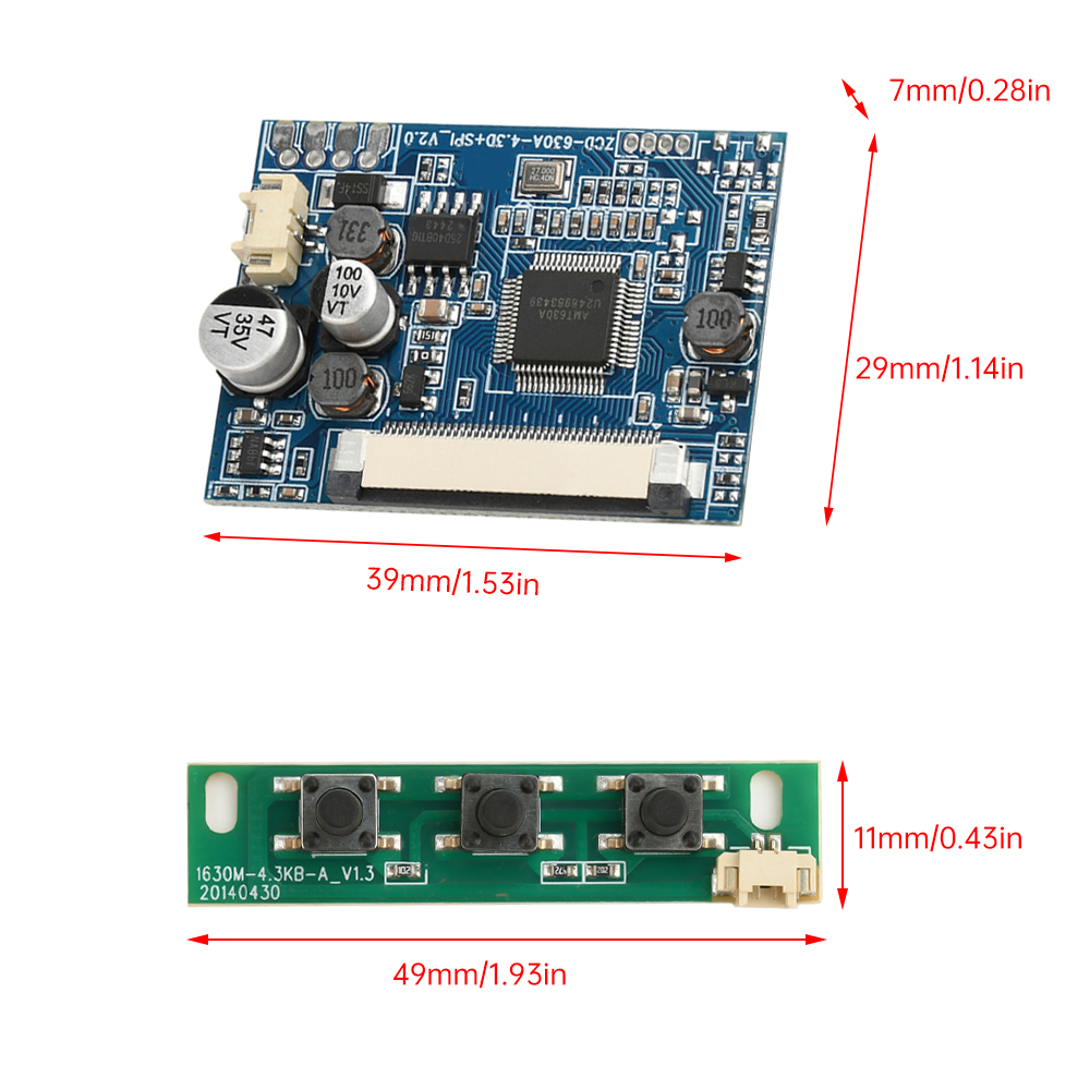 4.3 Inch 5 Inch 480*272 800*480 LCD Display Driver Board Module Kit Monitor For Car AV Digital Photo Frame Multi-Function