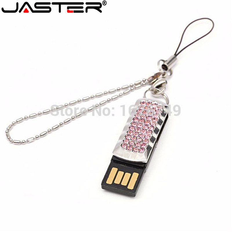 JASTER metallo diamante di Cristallo USB flash drive pen drive 8GB 16GB 32GB 64GB di memoria Dei Monili del bastone catena chiave speciale regali amante