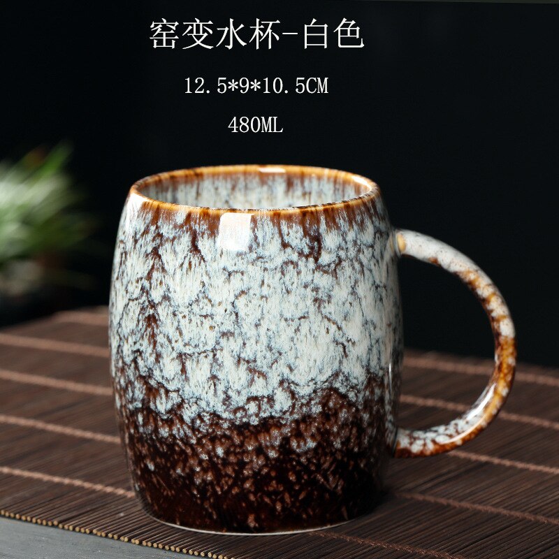 Kiln Change European Retro Ceramic Office Tea Cup Tea Mugs Coffee Mug Kung Fu Tea Set Water Cups Pottery Tea Bowl Drinkware: Pattern 2