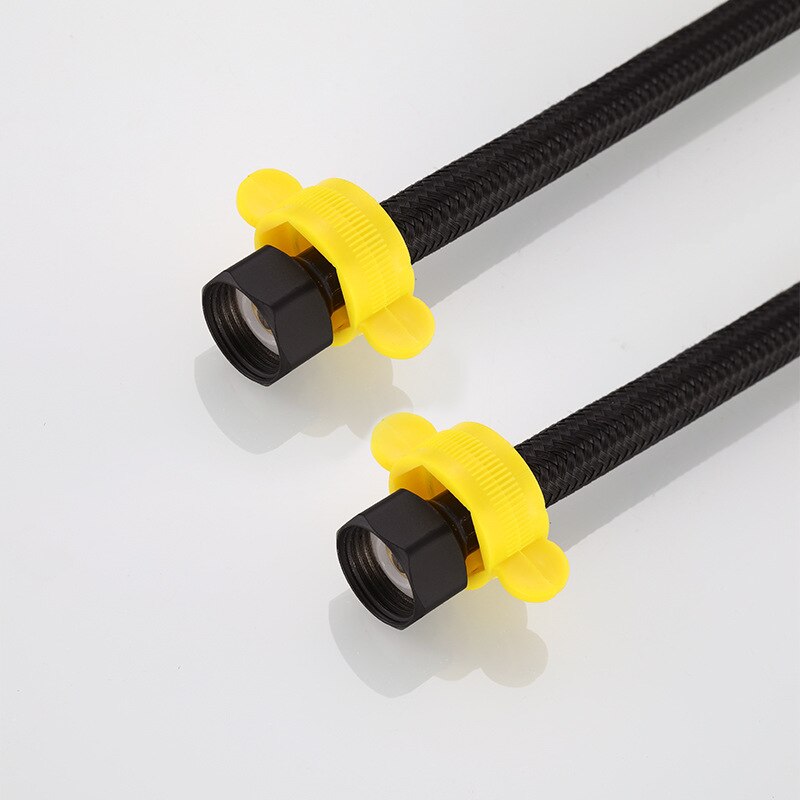 Tubo corrugado de acero inoxidable 304, grifo de lavabo de 40-100cm, pico de manguera de agua y fría, tubo de cobre de una sola cabeza: 30cm 2 piece