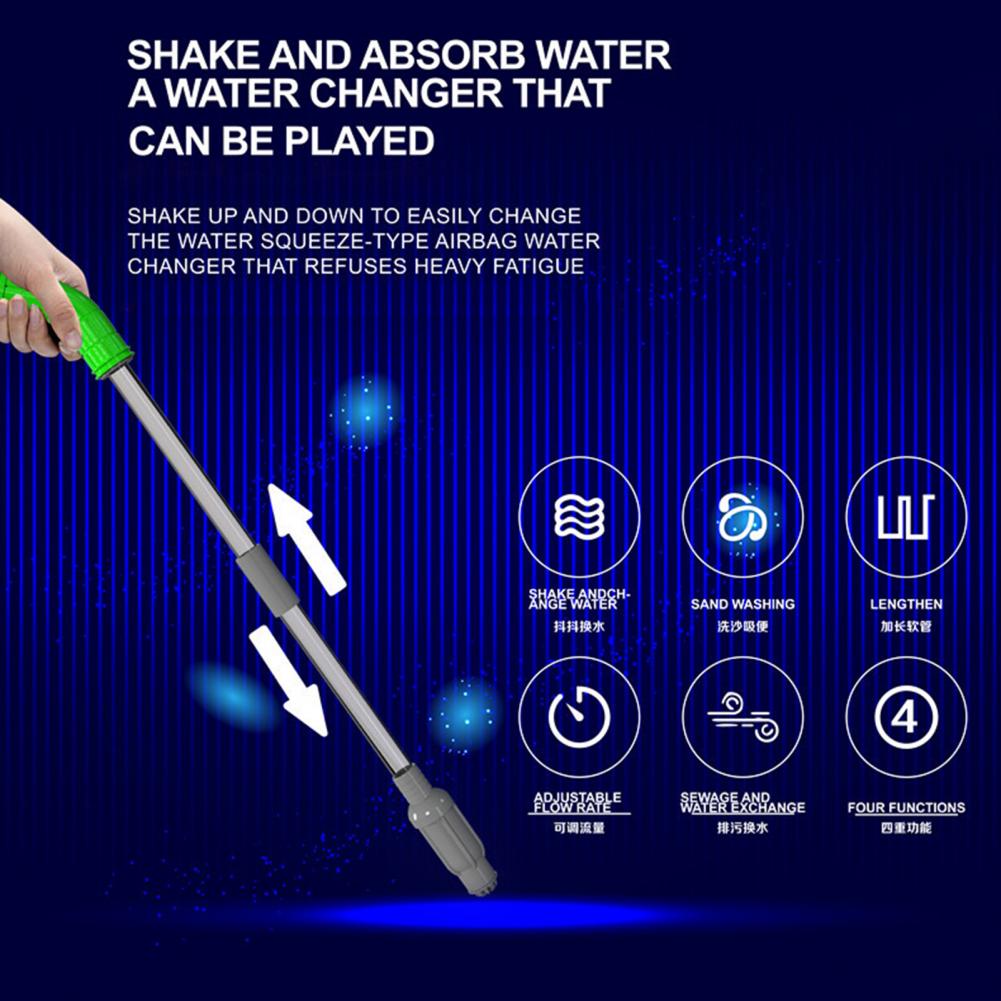 Food Grade Eenvoudig Te Gebruiken Handmatige Aquarium Water Changer Duurzaam Bodemreinigers Controleerbaar Water Opbrengst Vis Levert