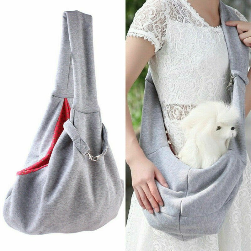 Mascota perro cachorro algodón Sling Carry Pack mochila portador viaje Bolso grande de hombro
