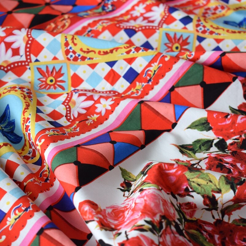 Reaktiven färben geometrische blume reine baumwolle stoff für kleid tissus au meter bazin riche getzner DIY tissu telas afrikanischen tecido