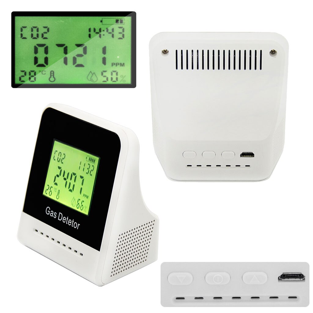 CO2 Meter Digital Temperature Humidity Sensor Tester Air Monitor Carbon Dioxide Detector Infrared/Semiconductor