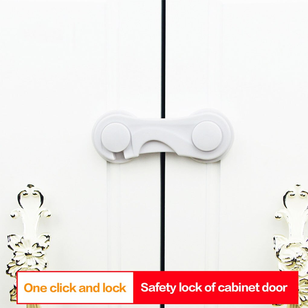 10Pcs Baby Veiligheid Plastic Lock Catch Kinderen Bescherming Koelkast Klink Lock Sluiting Voor Kast, Zwart