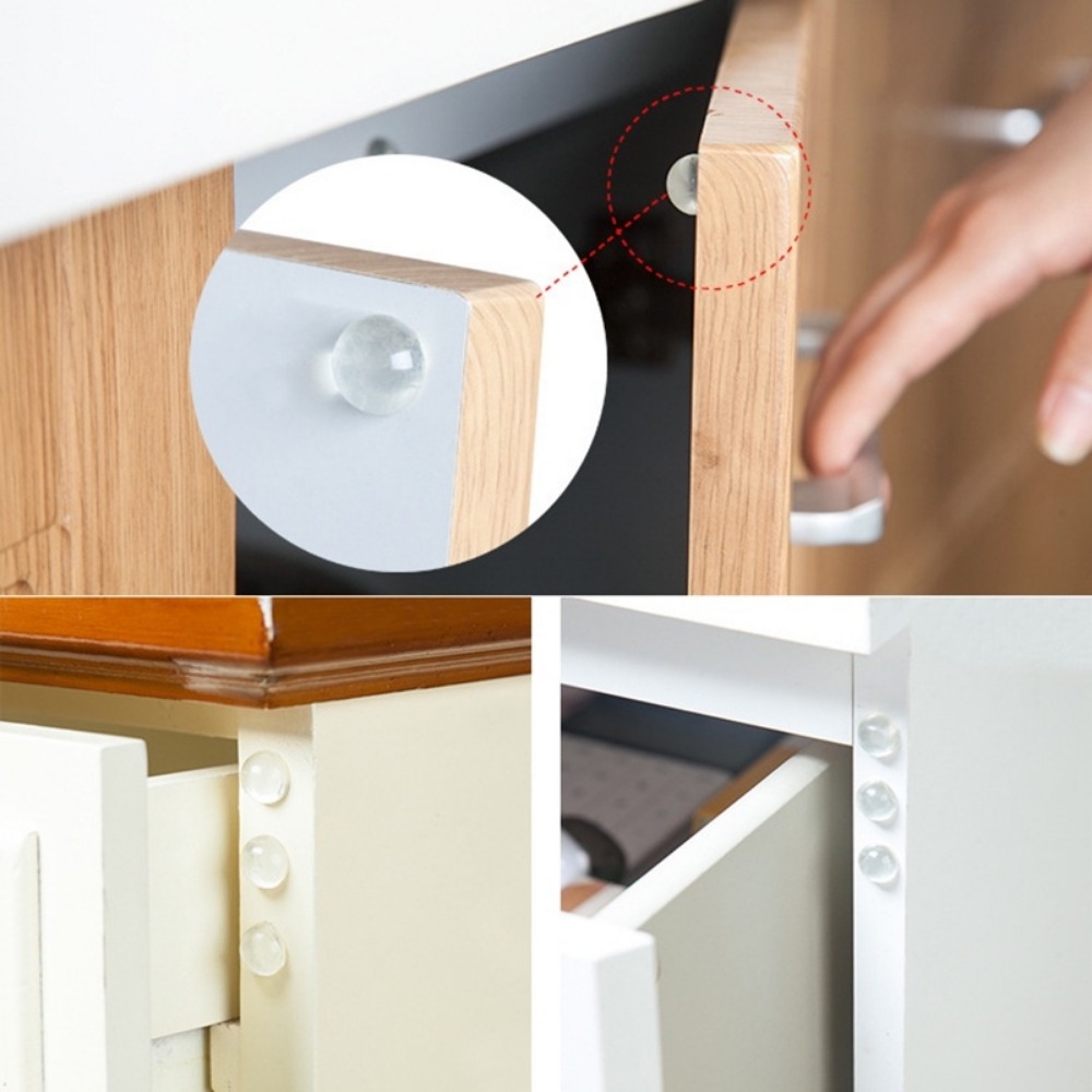 Gjennomsiktig gummidørstopper veggfanger skapdemper bufferpute selvklebende møbler sklisikre beskyttende puter