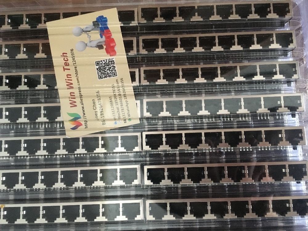 10Pcs 1x8 Ethernet Network RJ45 LAN Female PCB Socket Connector Jack RJ45 1*8PIN