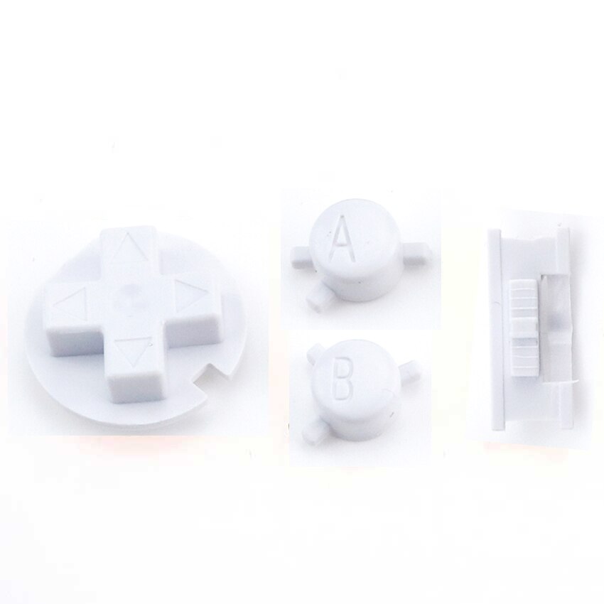 JCD 1 Set Plastic Power ON OFF Buttons Keypads for Gameboy Color GBC Colorful Buttons Set for GBC D Pads A B Buttons Replacement: N White