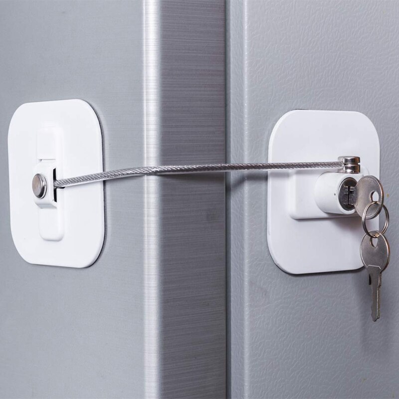 Koelkast Lock, Koelkast Sloten, Vriezer Slot Met Sleutel Voor Kind Veiligheid, Sloten Om Lock Koelkast En Cabinets-2Pack