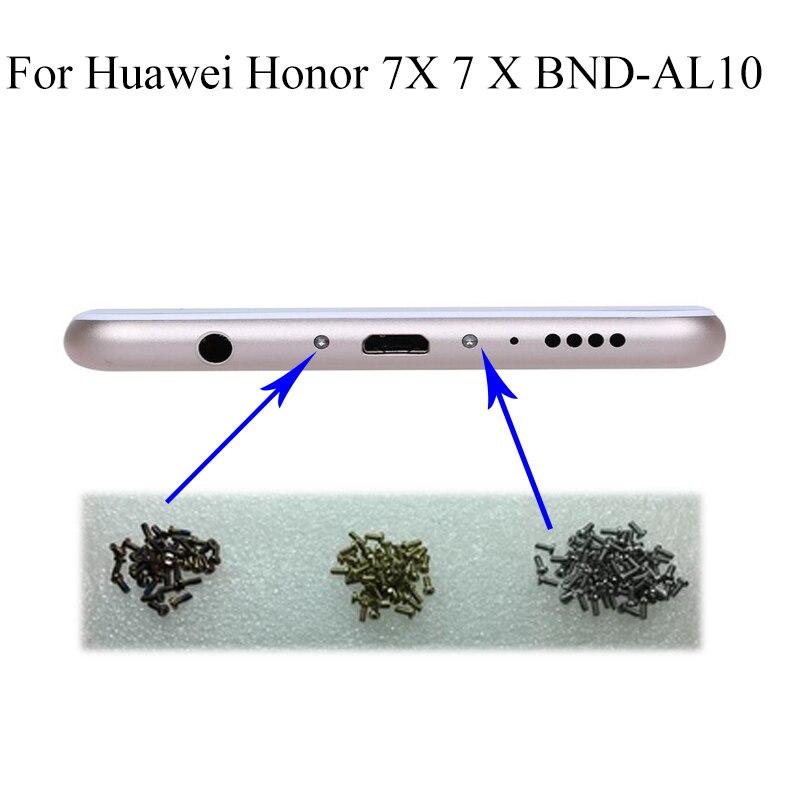 4 stück silberne befestigungsschrauben für huawei honor 7x (7 x- polig, -al10 -tasten-dock) – gehäuseschrauben, befestigungsstifte, honor 7x mobiltelefone