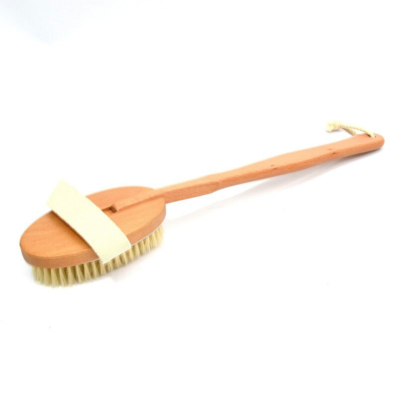 1Pc Gekwalificeerde Douche Borstel Natuurlijke Lange Houten Borstel Massager Bad Douche Terug Spa Afneembare Scrubber