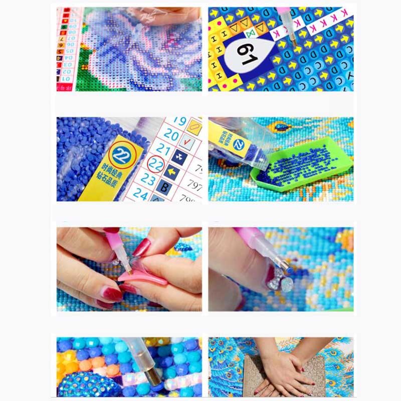 Peinture diamant personnalisée en résine 5D, perles rondes ou carrées, broderie 3D, à faire soi-même, mosaïque de strass