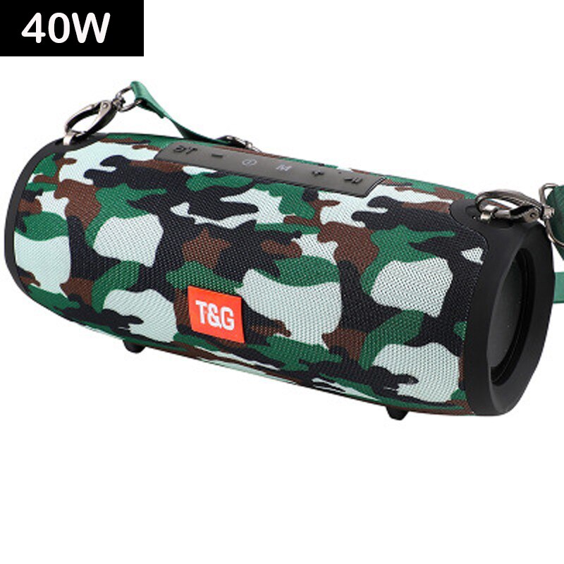 High Power 40W Bluetooth Speakers Waterdichte Draagbare Kolom Voor Pc Computer 3D Stereo Subwoofer Boom Box Music Center Fm radio: Camouflage