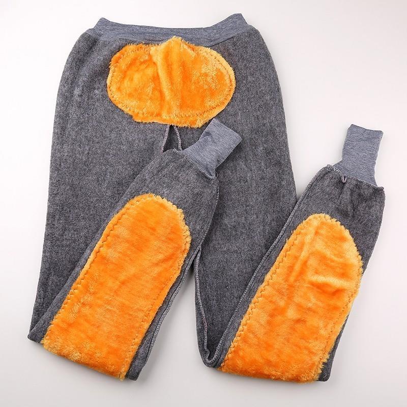 Inverno quente térmica underwear bottoms leggings calças térmicas masculinas de lã de algodão grosso calças íntimas masculinas quentes na altura do joelho