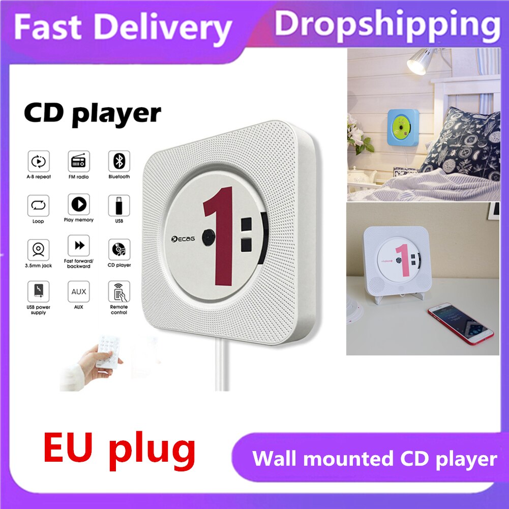 Wandmontage Cd Surround Sound Fm Radio Bluetooth Usb MP3 Disk Draagbare Muziekspeler Afstandsbediening Stereo Speaker Thuis