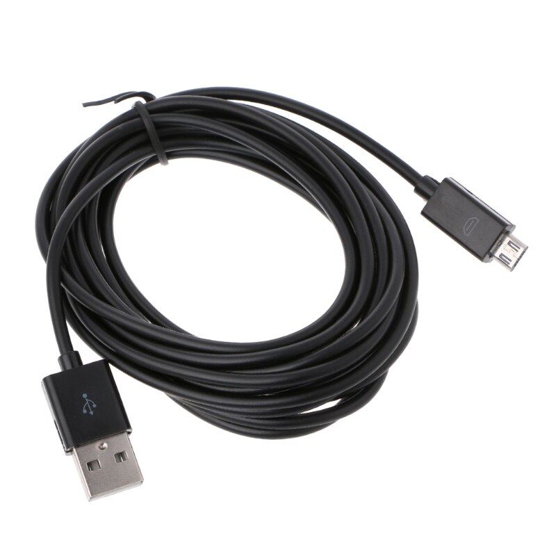 Long 3 Meter Micro USB Charge Charging Power Cable For PS4 Controllers: BK