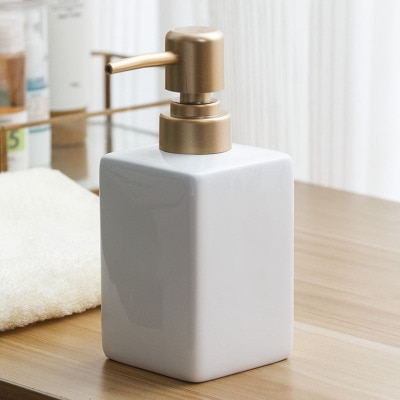 300-400ml 1 stk. keramisk emulsionsdispenserflaske guldbeholder bærbar sæbedispensere hotelklub håndbrusergel shampooflaske