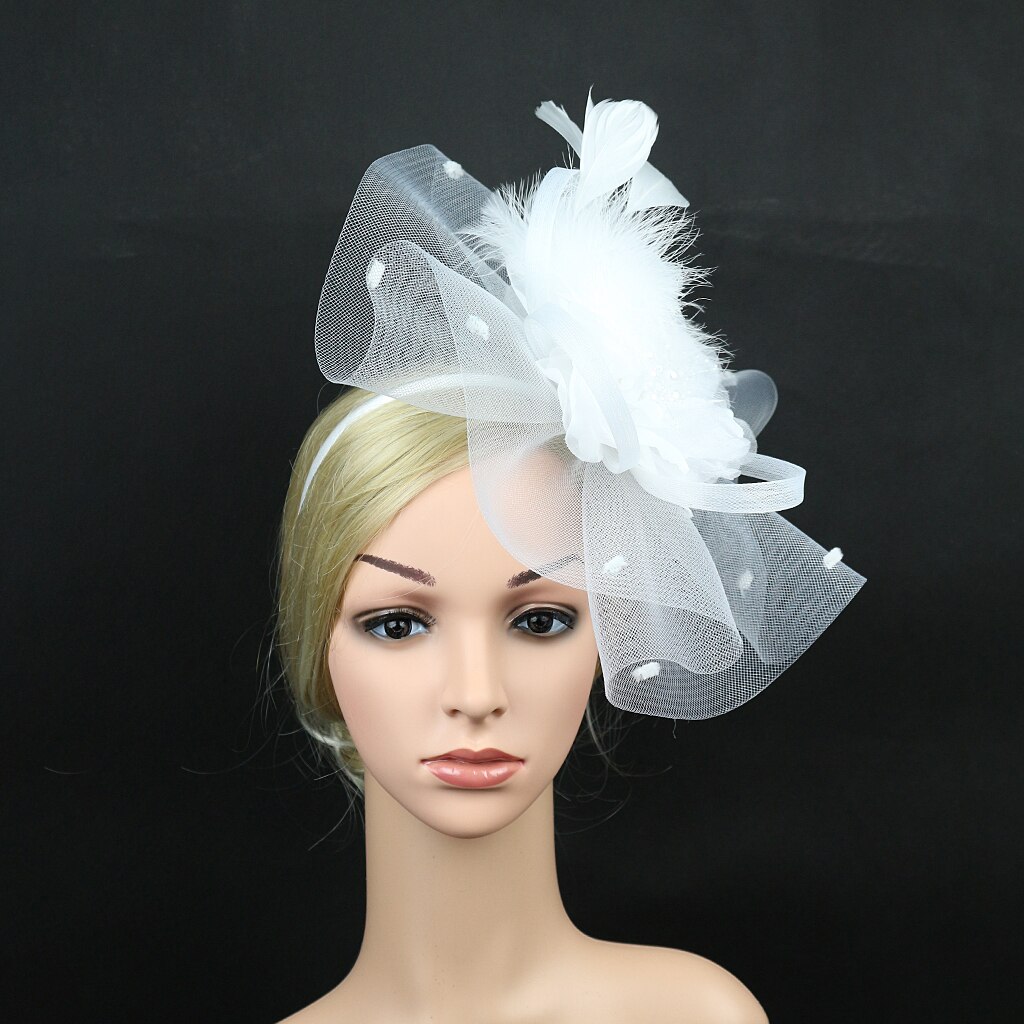 Fascinators Hat Flower Feather Net Mesh Kentucky Derby Tea Party Headwear with Hair Clip and Hairband for Women Purple Red Green: white
