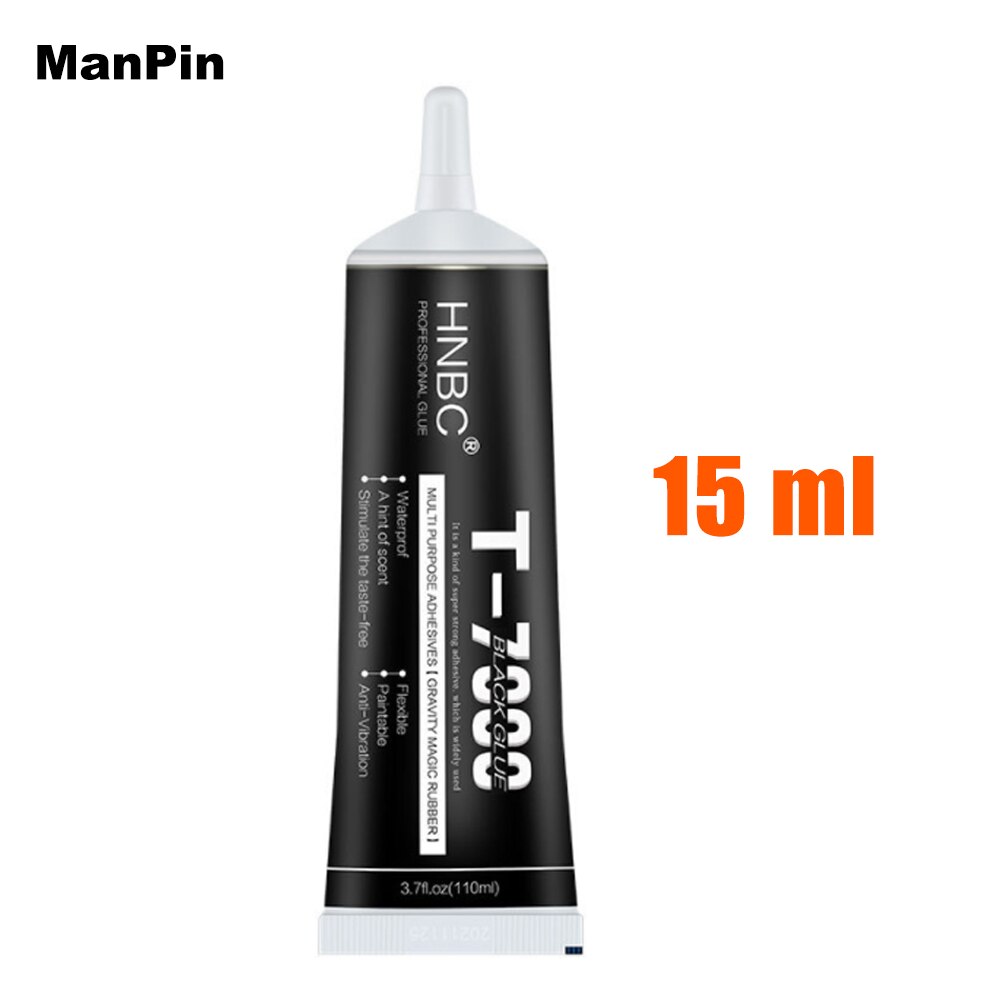 15ml t7000 schwarze klebestellen für lcd-bildschirmrückseite, akkuabdeckung, blende, rahmen, verzogene kanten, klebstoff, metall, diy-werkzeuge für tablets und mobiltelefone: Default Title