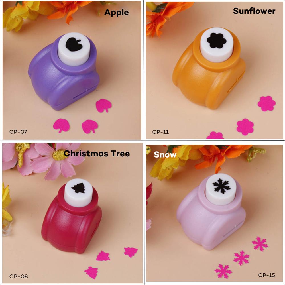 4 stk mini diy craft punch til scrapbooking punch håndlavet klippekort hulmaskine til diy-kort papir hul cl -1203: Sæt 6
